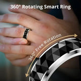 COLMI R11 Ceramic Smart Ring for Men Fidget Spinner Anxiety Relieve Ring with Charging Case Health Monitor 5ATM