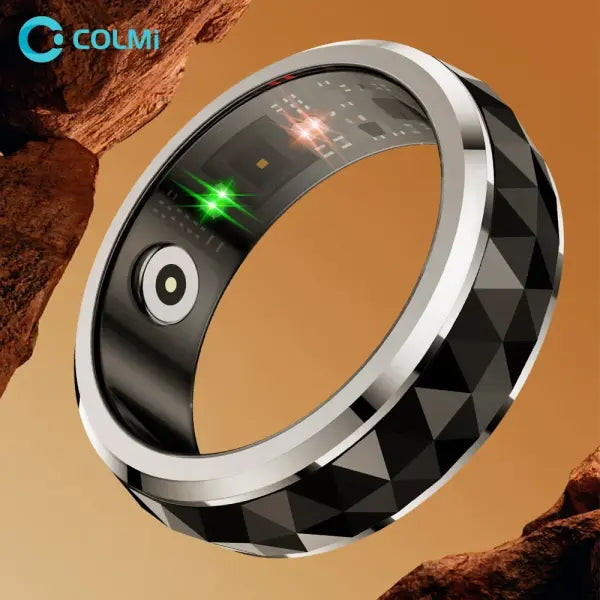 COLMI R11 Ceramic Smart Ring for Men Fidget Spinner Anxiety Relieve Ring with Charging Case Health Monitor 5ATM