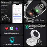 COLMI R11 Ceramic Smart Ring for Men Fidget Spinner Anxiety Relieve Ring with Charging Case Health Monitor 5ATM