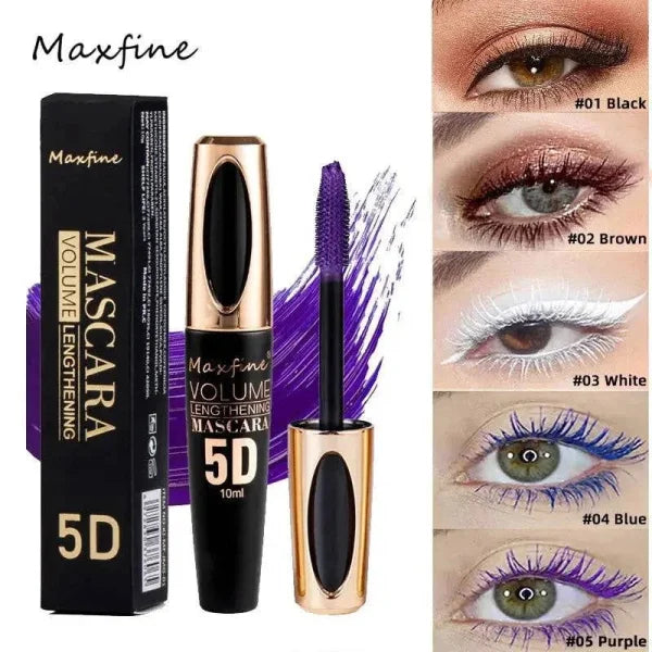 Colorful 5D Volume Waterproof Curling Silk Extension Cream Mascara - Himpall
