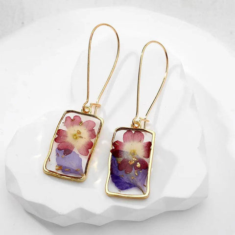 Colorful Earrings – Trendy Flower Earrings and Cute Jewelry for Girls - Purple Flowers