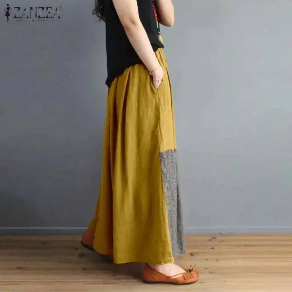 Colorful Patchwork Summer Maxi Skirt for Perfect Boho Style - Himpall