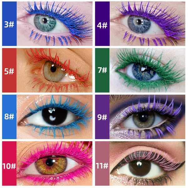 Colorful Slender Mascara – Waterproof Fast Drying Curling Lashes Makeup - Himpall
