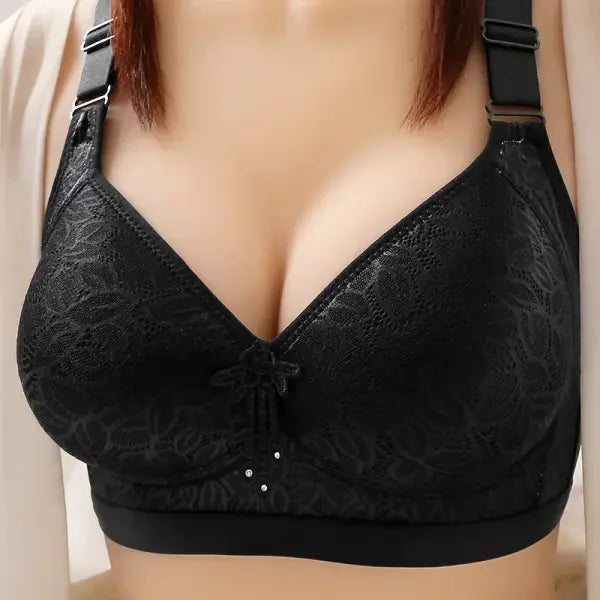 Comfortable Breathable Adjustable Brassiere Thin Section Without Steel Ring Bra Large Breasts Appear Small Side