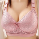 Comfortable Breathable Adjustable Brassiere Thin Section Without Steel Ring Bra Large Breasts Appear Small Side
