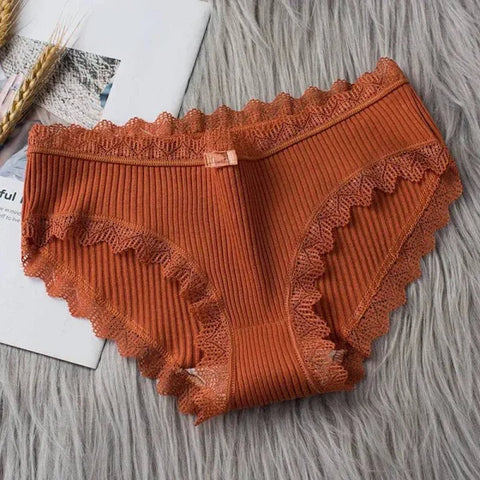 Sexy Briefs - Cotton Underwear with Lace Intimates Set