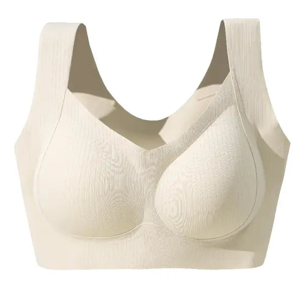 Comfortable One-piece Traceless Fixed Cup Women’s Underwear Beautiful Back Sports Vest Sleep Large Size Bra Thin