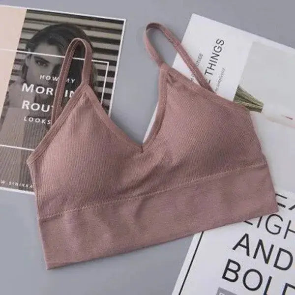 Comfortable Seamless Camisole for Everyday Wear Women’s Crop Top - Bean paste / 40-55 kg