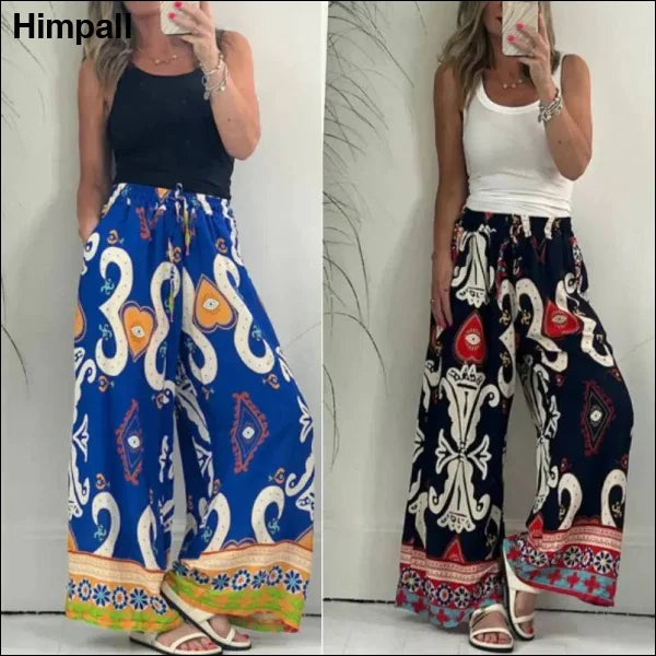 Women’s Pants - Comfortable Wide-Leg and Printed Pants for Summer