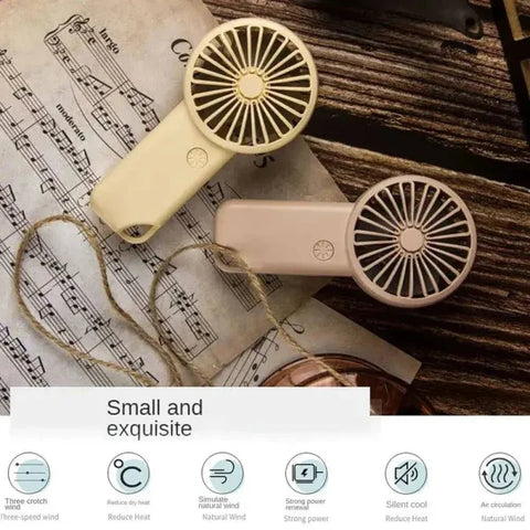 Portable Mini Fan - Compact Rechargeable Handheld Fan with LED Light