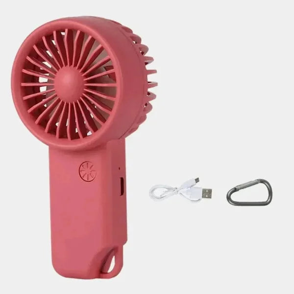 Portable Mini Fan - Compact Rechargeable Handheld Fan with LED Light - Rose