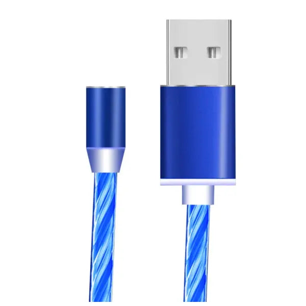 Compatible with Apple Flowing Ligh Magnetic Streamer Data Line Cable for Iphone Android Typec - Android / Blue 2pcs
