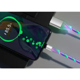 Compatible with Apple Flowing Ligh Magnetic Streamer Data Line Cable for Iphone Android Typec