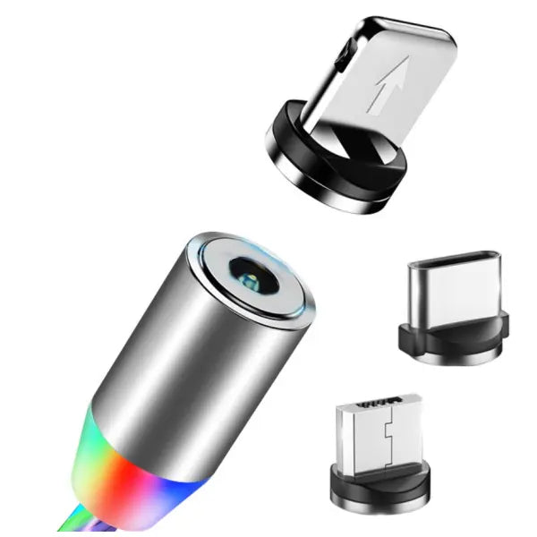 Compatible with Apple Flowing Ligh Magnetic Streamer Data Line Cable for Iphone Android Typec - 3 in 1 / Colorful