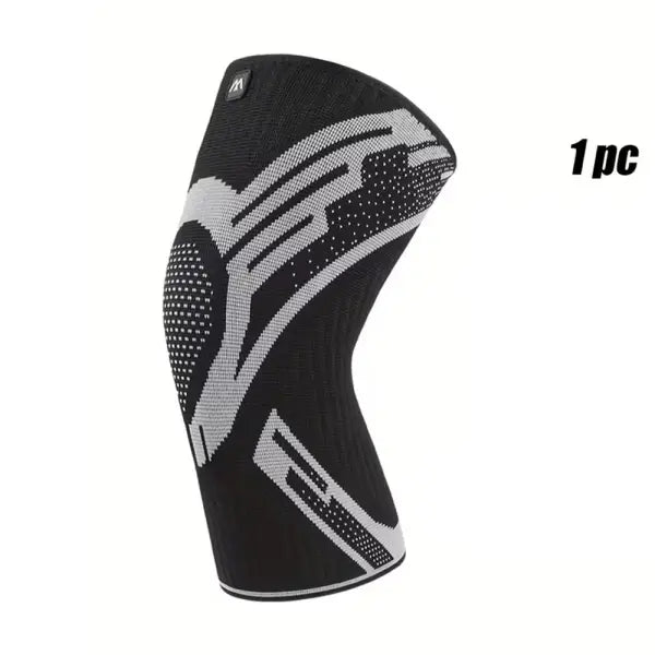 Compression Knee Support Elastic Breathable Sleeve – Gym Sports Relief - black / S