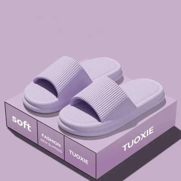 Concise EVA Slippers Soft Unisex Sandals for Non-slip Bathroom Use - Purple / 36-37
