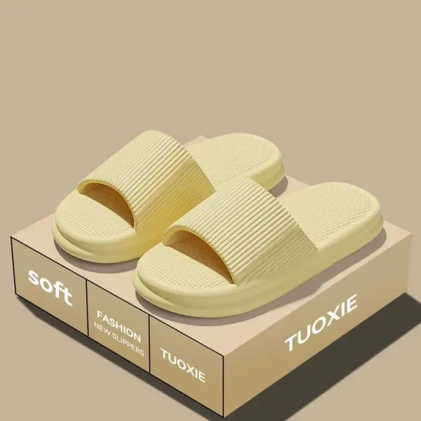 Concise EVA Slippers Soft Unisex Sandals for Non-slip Bathroom Use - Yellow / 38-39