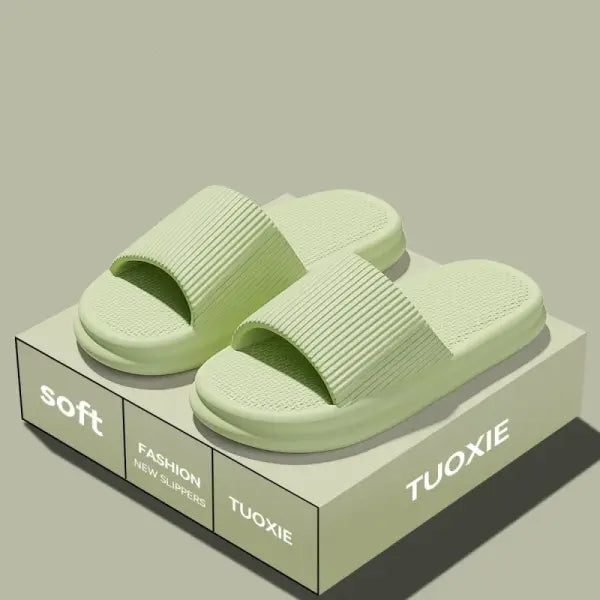 Concise EVA Slippers Soft Unisex Sandals for Non-slip Bathroom Use - Green / 38-39