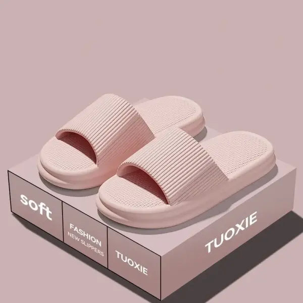 Concise EVA Slippers Soft Unisex Sandals for Non-slip Bathroom Use - Pink / 36-37