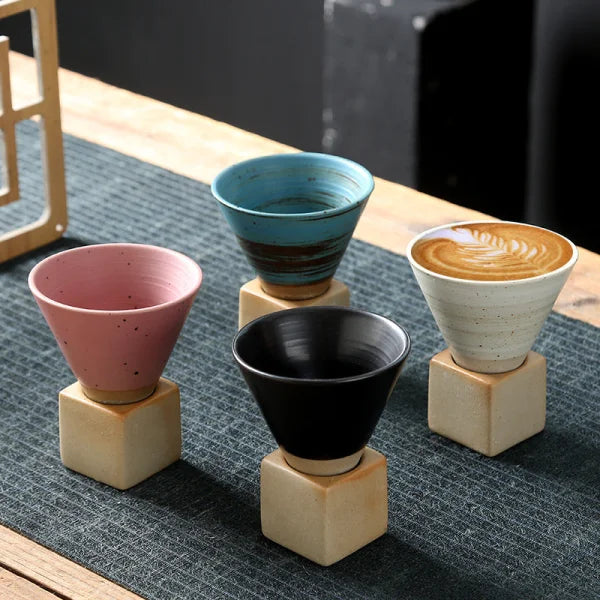 Cone Coffee Cups in White Pink Black and Turquoise Options