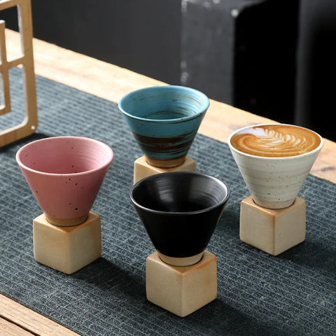 Cone Coffee Cups in White Pink Black and Turquoise Options