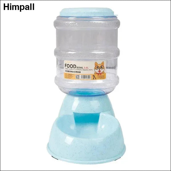 Dog Feeder with Plastic Water Bottle - Feeder Blue