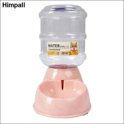 Dog Feeder with Plastic Water Bottle - Water Feeder Pink