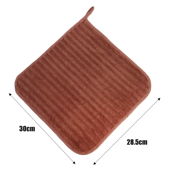 Coral Fleece Hand-Wiping Towel - Thickened Absorbent Kitchen & Dishwashing Towel - Brown / 1pc