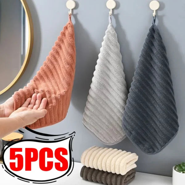 Coral Fleece Hand-Wiping Towel - Thickened Absorbent Kitchen & Dishwashing Towel