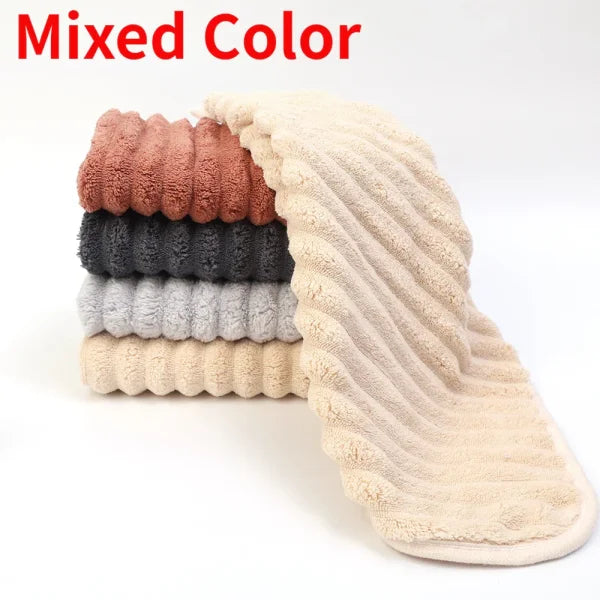 Coral Fleece Hand-Wiping Towel - Thickened Absorbent Kitchen & Dishwashing Towel - Mixed Color / 5pcs