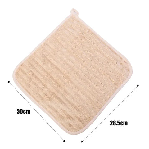 Coral Fleece Hand-Wiping Towel - Thickened Absorbent Kitchen & Dishwashing Towel - Beige / 1pc