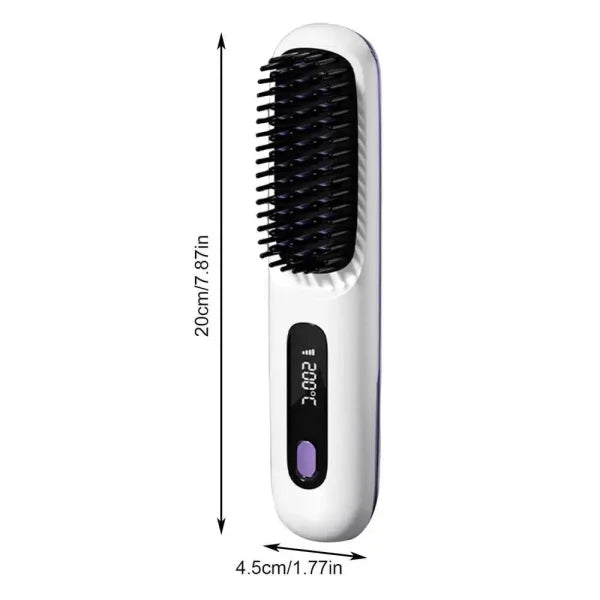 Cordless Electric Hot Comb: Portable USB Rechargeable Hair Styling Tool - WHITE / spain