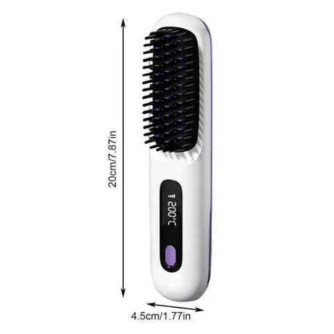 Cordless Electric Hot Comb: Portable USB Rechargeable Hair Styling Tool - WHITE / spain