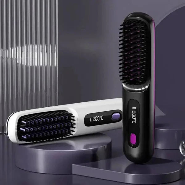 Cordless Electric Hot Comb: Portable USB Rechargeable Hair Styling Tool