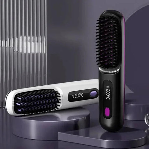 Cordless Electric Hot Comb: Portable USB Rechargeable Hair Styling Tool
