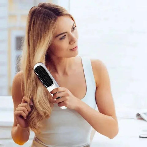 Cordless Electric Hot Comb: Portable USB Rechargeable Hair Styling Tool