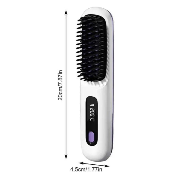 Cordless Electric Hot Comb: Portable USB Rechargeable Hair Styling Tool