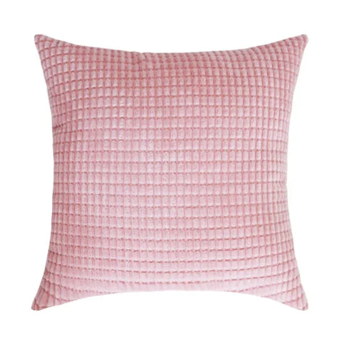 Corduroy Corn Kernel Plush Cushion Cover – Sofa & Bed Decorative Pillow - smoke pink / 450mmX450mm