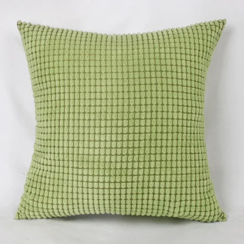 Corduroy Corn Kernel Plush Cushion Cover – Sofa & Bed Decorative Pillow - green / 450mmX450mm