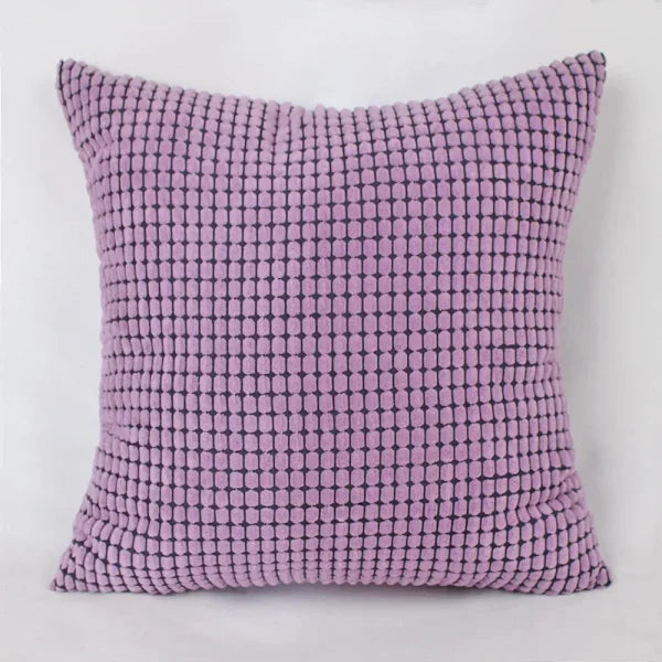 Corduroy Corn Kernel Plush Cushion Cover – Sofa & Bed Decorative Pillow - purple / 450mmX450mm