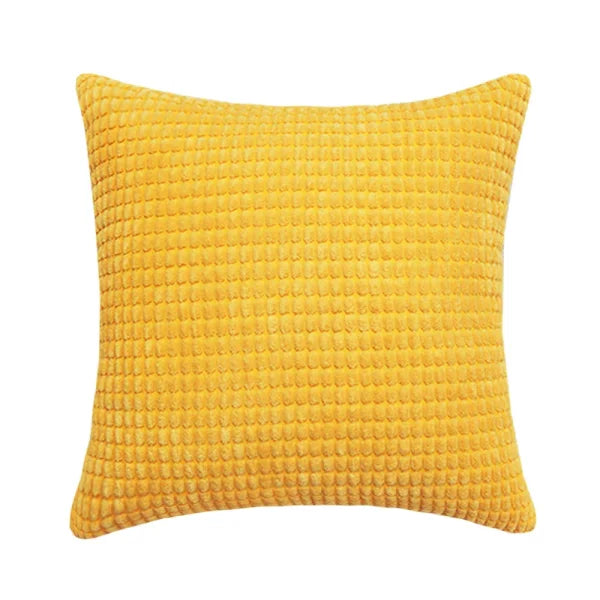 Corduroy Corn Kernel Plush Cushion Cover – Sofa & Bed Decorative Pillow - gold / 400mmX600mm