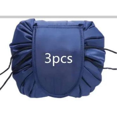 Cosmetic Bag - Large Capacity Travel Storage for Makeup & Toiletries - Navy Blue3pcs