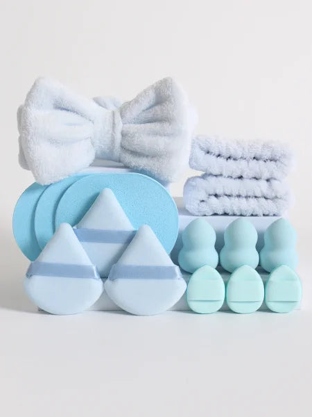 Cosmetic Puff Makeup Sponge Blender – Beauty Egg & Foundation Sponges with Wristband & Headband - Himpall