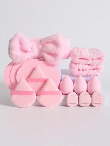 Cosmetic Puff Makeup Sponge Blender – Beauty Egg & Foundation Sponges with Wristband & Headband - Himpall