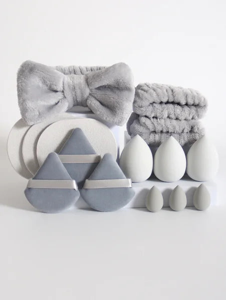 Cosmetic Puff Makeup Sponge Blender – Beauty Egg & Foundation Sponges with Wristband & Headband - Himpall