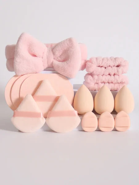 Cosmetic Puff Makeup Sponge Blender – Beauty Egg & Foundation Sponges with Wristband & Headband - Himpall