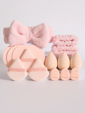 Cosmetic Puff Makeup Sponge Blender – Beauty Egg & Foundation Sponges with Wristband & Headband - Himpall