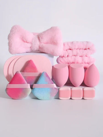 Cosmetic Puff Makeup Sponge Blender – Beauty Egg & Foundation Sponges with Wristband & Headband - Himpall