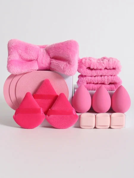 Cosmetic Puff Makeup Sponge Blender – Beauty Egg & Foundation Sponges with Wristband & Headband - Himpall