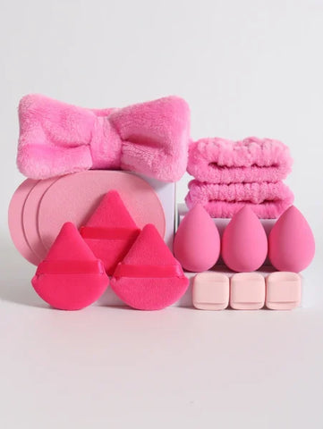 Cosmetic Puff Makeup Sponge Blender – Beauty Egg & Foundation Sponges with Wristband & Headband - Himpall